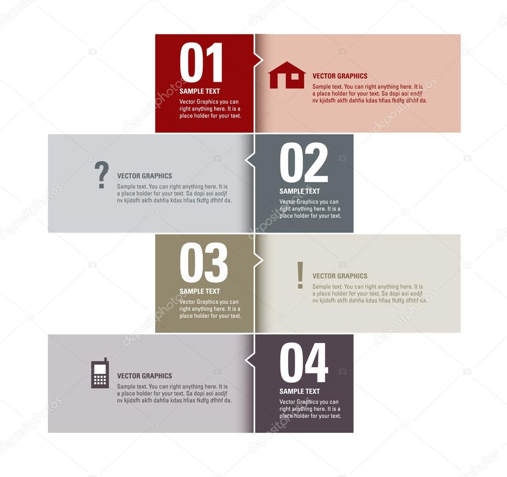 Modern Vector Design Template. Numbered Banners. Graphic or Website Layout.