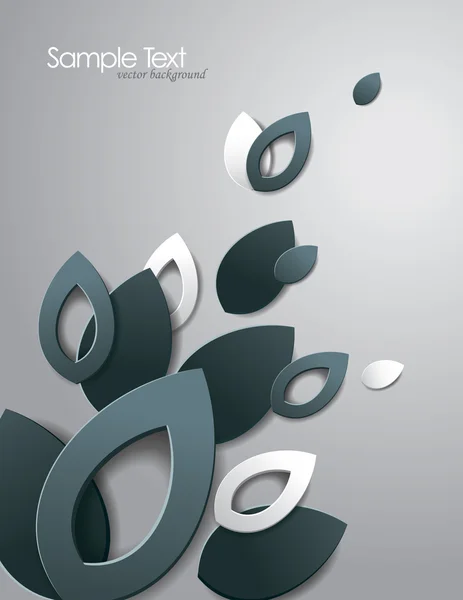 Fondo abstracto con hojas 3D . — Vector de stock