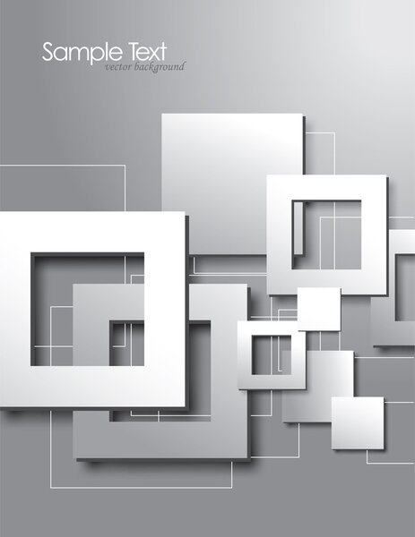 Абстрактный векторный фон с 3D квадратами
.