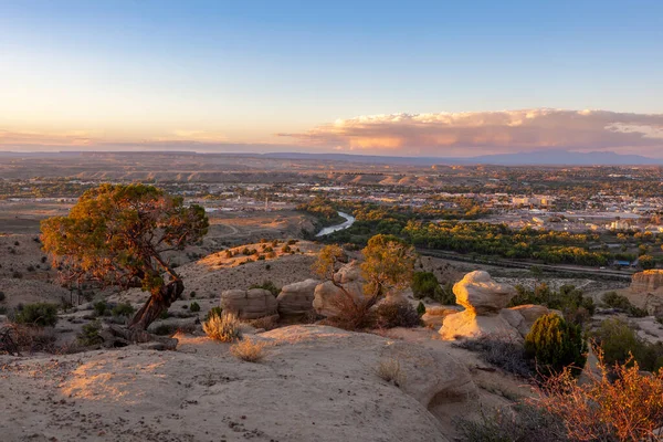 San Juan River City Framington New Mexico Sunset — Stock Photo, Image