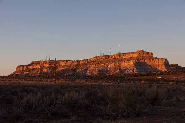 Huerfano Dağı San Juan County New Mexico Gün Batımında Huerfano — Stok fotoğraf