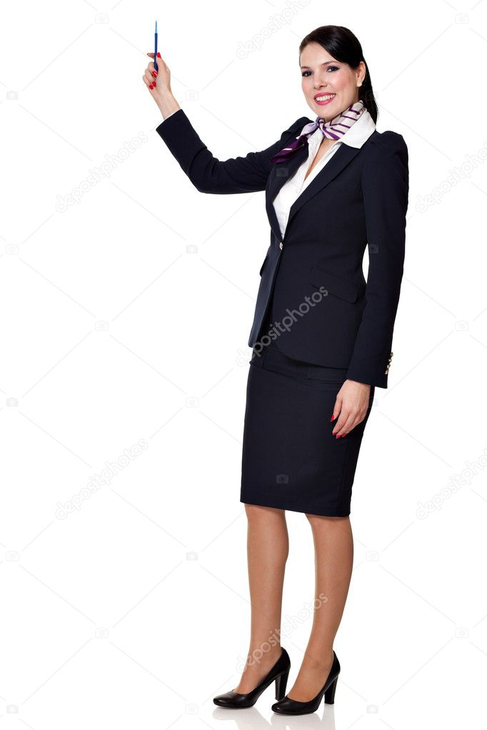 fullbody of a young beautiful business woman