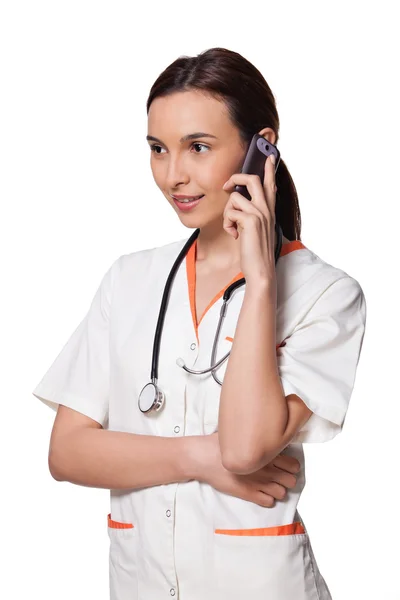 Nurse talking on phone — Stock Photo, Image