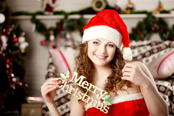 Beautiful christmas woman — Stock Photo, Image