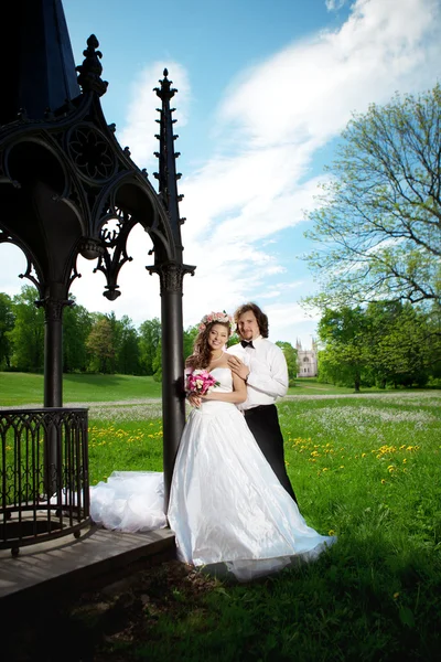Νεαρή νύφη και τον γαμπρό στην αγάπη Royalty Free Φωτογραφίες Αρχείου