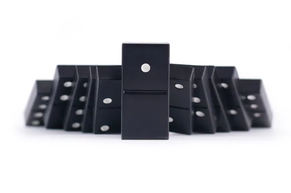 Domino effect concept with leader — Stock Photo, Image