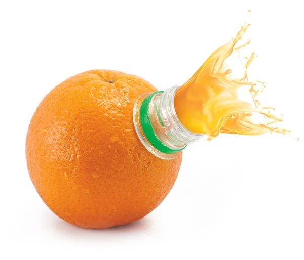 Oranye dengan leher botol diisolasi pada latar belakang putih — Stok Foto