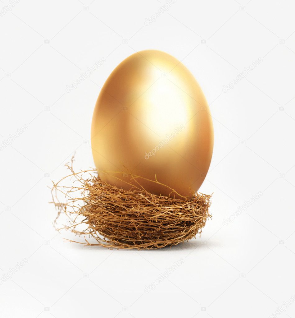 Golden egg in nest