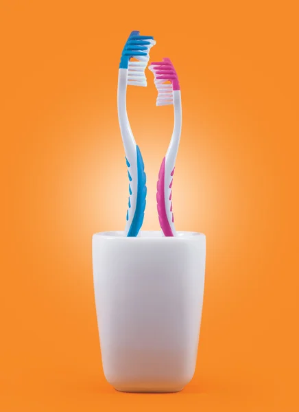 Cepillos de dientes. Concepto de amor — Foto de Stock