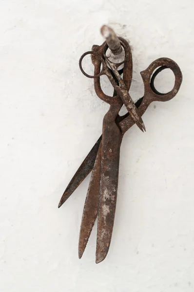 Rusty grunge retro scissors — Stock Photo, Image