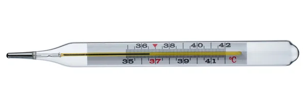 Thermometer isoliert auf weiß mit Clipping-Pfad — Stockfoto