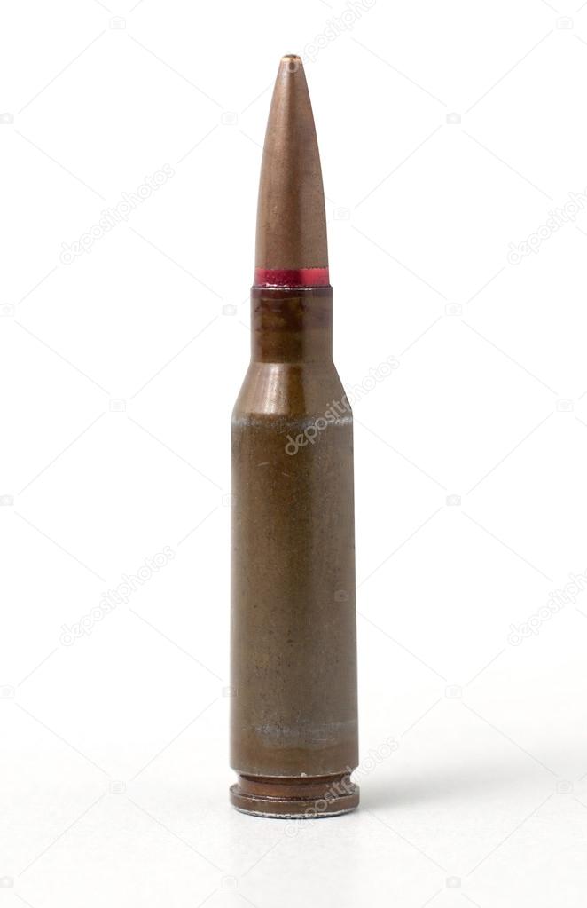 Bullet isolated on white. Clipping path