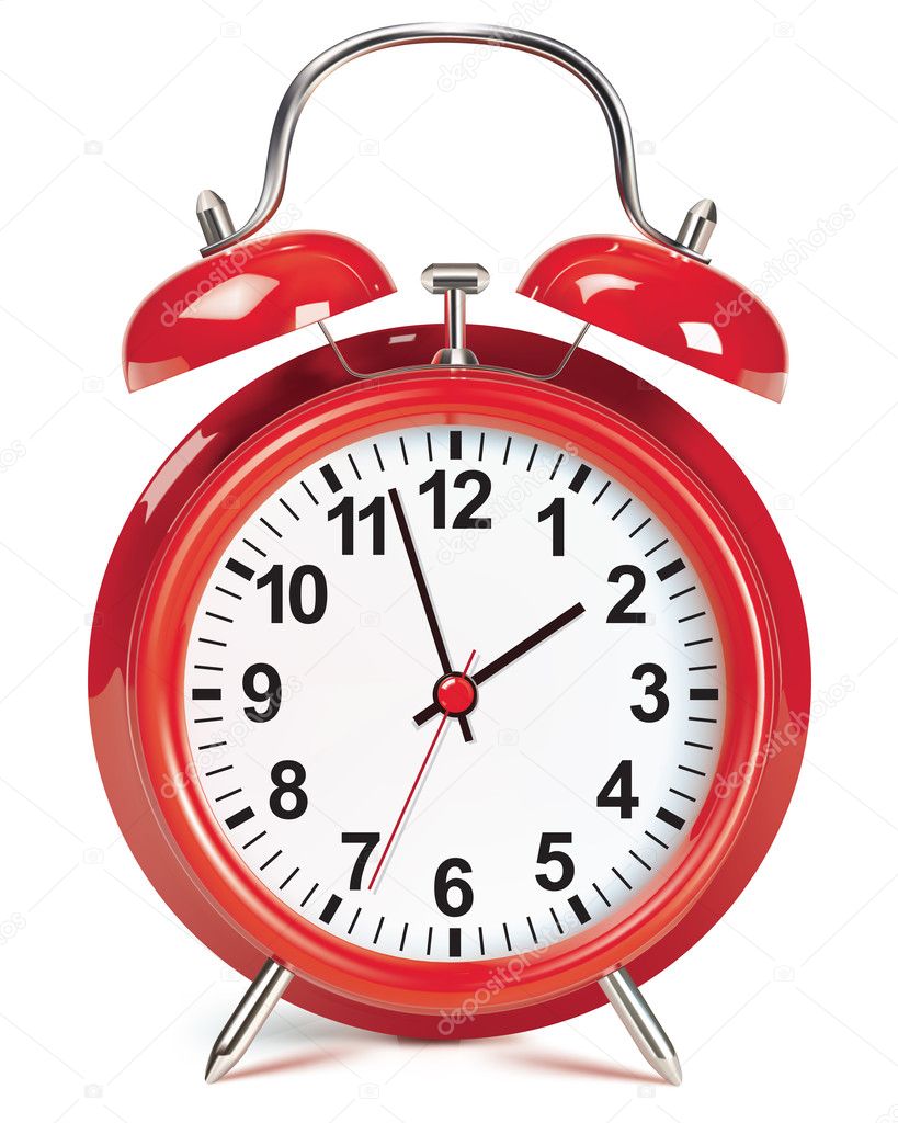 Alarm clock isolated on white. Vector illustration