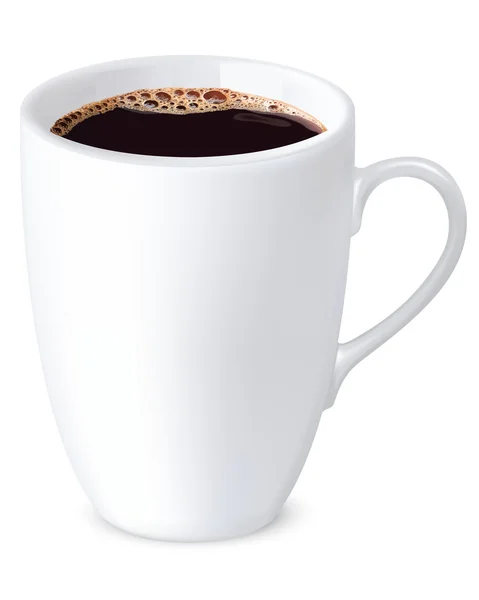 カップ コーヒー白で隔離されます。ベクトル イラスト — ストックベクタ