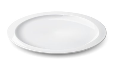 boş tabak beyaz izole. vektör çizim