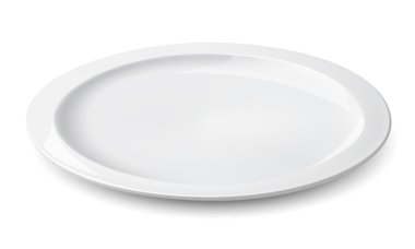 Empty plate isolated on a white. Vector illustration clipart