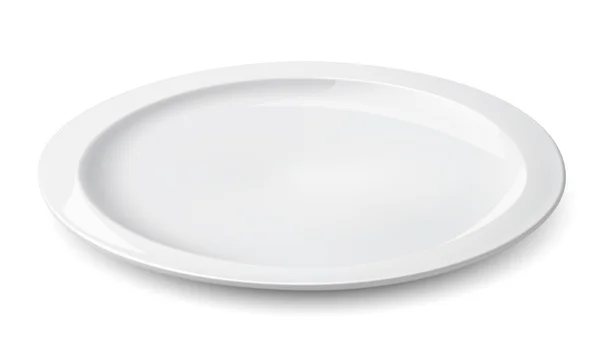 Leere Platte isoliert auf einem weißen. Vektorillustration — Stockvektor