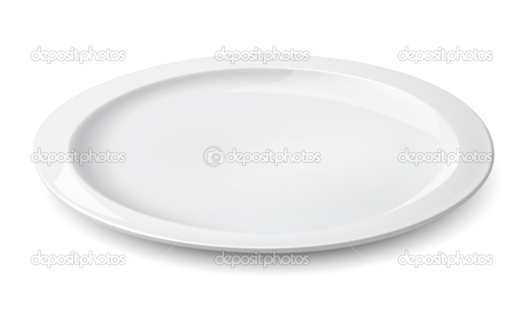 Empty plate isolated on a white. Vector illustration