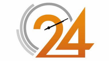 Saat yüzü 24 12 saat 40 saniye içinde sayma. sorunsuz döngüler. zaman atlamalı