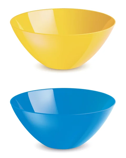 Bowl isolated. Set. Vector illustration — Stock Vector