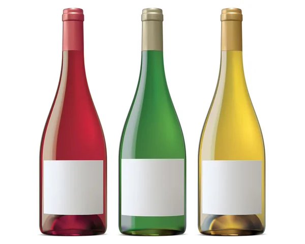 Burgundy wine bottles. Vector illustration — Stock Vector