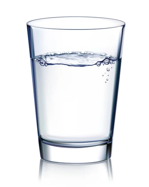 Vidrio con agua aislada. Ilustración vectorial — Vector de stock