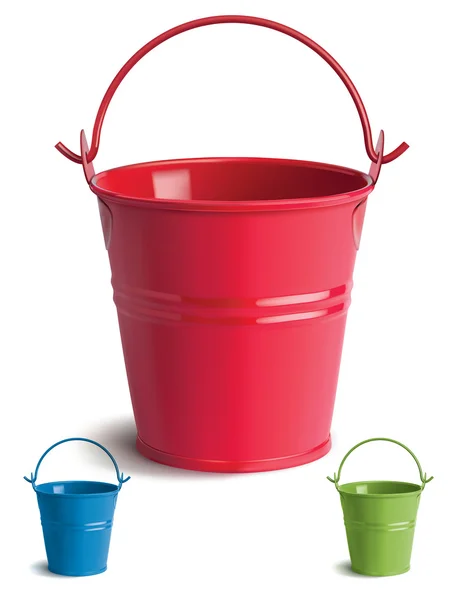 Bucket set. Isolated. Vector Illustration — Stock Vector