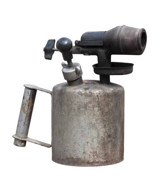 Blowtorch old, rusty. Isolated on white — Stock Photo, Image