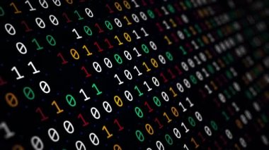 İkili kod teknolojisine dayalı bir arka plan. Dijital verileri hackleme ve virüslerden korumak. Kripto para birimiyle mali işlemler, bulut içinde bilgi depolama. Yüksek seviye şifreleme