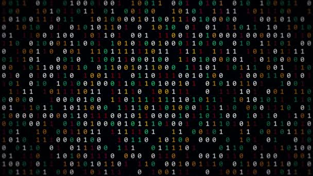 Pozadí Založené Technologii Binárních Kódů Ochrana Digitálních Dat Před Hackováním — Stock video