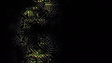 Elektriksel itici güç, mikro devrenin devrelerinden geçiyor. Bilgisayar devre kartındaki bir enerji dalgasına dayanıyor. Döngülü