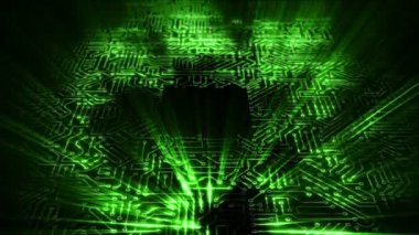 Elektriksel itici güç, mikro devrenin devrelerinden geçiyor. Bilgisayar devre kartındaki bir enerji dalgasına dayanıyor. Döngülü