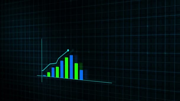 Gráfico Linha Crescente Gráfico Crescimento Renda Digital Feito Estilo Tecnológico — Vídeo de Stock