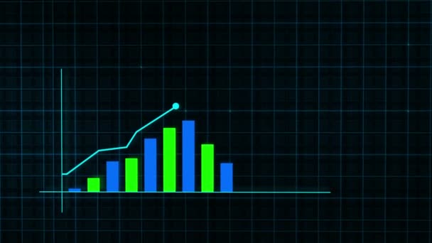 График Роста Цифровых Доходов Выполненный Технологическом Стиле Высокотехнологичном Сетевом Фоне — стоковое видео