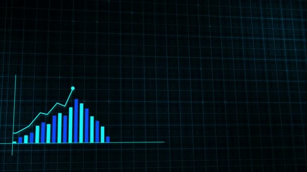 Wachsende Liniendiagramm Eines Digitalen Einkommenswachstums Diagramm Einem Technologischen Stil Auf — Stockvideo