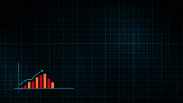 Gráfico Línea Crecimiento Gráfico Crecimiento Ingresos Digitales Realizado Estilo Tecnológico — Vídeo de stock