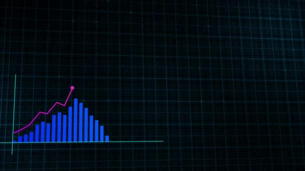 Rostoucí Čárový Graf Grafu Růstu Digitálních Příjmů Vytvořený Technologickém Stylu — Stock video