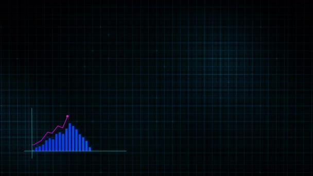 Growing Line Graph Digital Income Growth Chart Made Technological Style — Stock Video