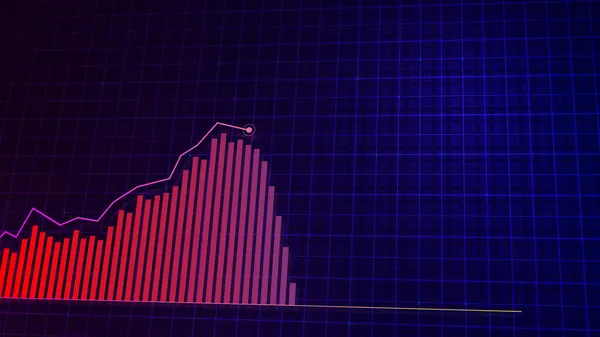 Rendu Graphique Linéaire Croissant Graphique Numérique Croissance Revenu Réalisé Dans — Photo