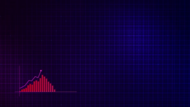 Wachsende Liniendiagramm Eines Digitalen Einkommenswachstums Diagramm Einem Technologischen Stil Auf — Stockvideo