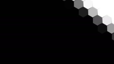 Altıgen ızgaraya dayalı geçişler için 4 siyah ve beyaz maske. Video ve fotoğraflar için parlak ve dinamik geçiş. Döngülü