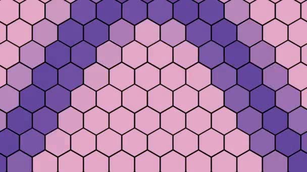 Onde Colorée Déplaçant Dans Une Grille Hexagonale Une Toile Fond — Video