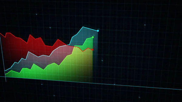 Vykreslování Grafu Digitální Příjmové Linie Technickém Stylu Pozadí High Tech — Stock fotografie