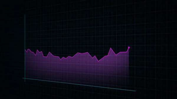 Рендеринг Графика Линии Цифровых Доходов Техническом Стиле Фоне Высокотехнологичной Сетки — стоковое фото