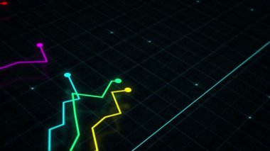 Teknoloji tarzında yüksek teknolojili dijital gelirin doğrusal çizelgesi. Sunum, reklam ve karlılık ve istatistik kavramı