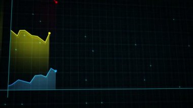 Teknoloji tarzında yüksek teknolojili dijital gelirin doğrusal çizelgesi. Sunum, reklam ve karlılık ve istatistik kavramı