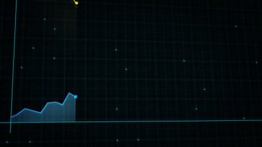 Teknoloji tarzında yüksek teknolojili dijital gelirin doğrusal çizelgesi. Sunum, reklam ve karlılık ve istatistik kavramı