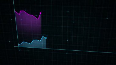 Teknoloji tarzında yüksek teknolojili dijital gelirin doğrusal çizelgesi. Sunum, reklam ve karlılık ve istatistik kavramı