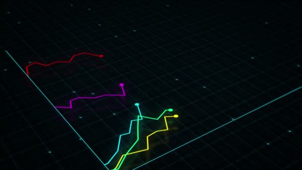 Lineáris Diagram Digitális Jövedelem Készült Tech Stílusban High Tech Rács — Stock videók