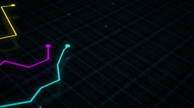 Teknoloji tarzında yüksek teknolojili dijital gelirin doğrusal çizelgesi. Sunum, reklam ve karlılık ve istatistik kavramı